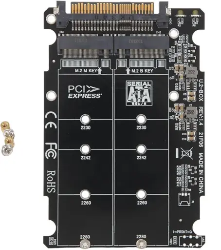 2 en 1 M.2 NVMe SATA U2PCB M.2 NVME SSD Key M Key B SSD 